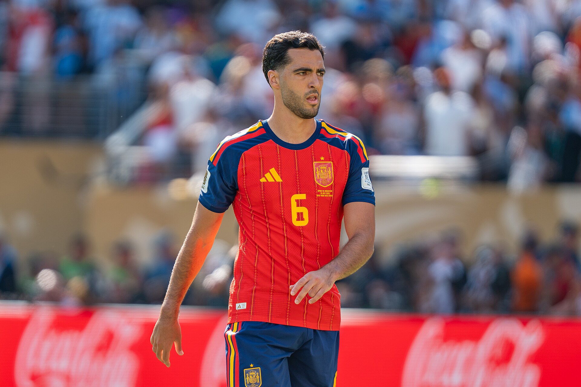 Mikel Merino en acción. Foto: Bryan Berlin (CC BY-SA 4.0), julio 2026, vía Wikimedia Commons