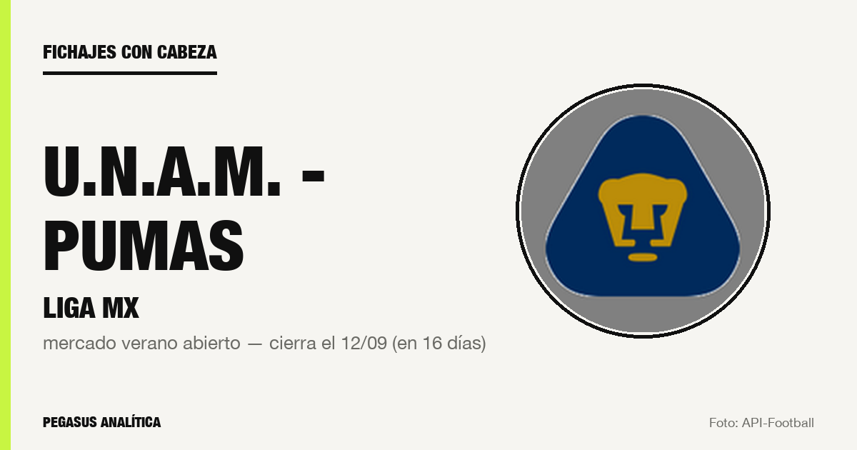 Fichajes con cabeza: lo que U.N.A.M. - Pumas debería hacer en este mercado