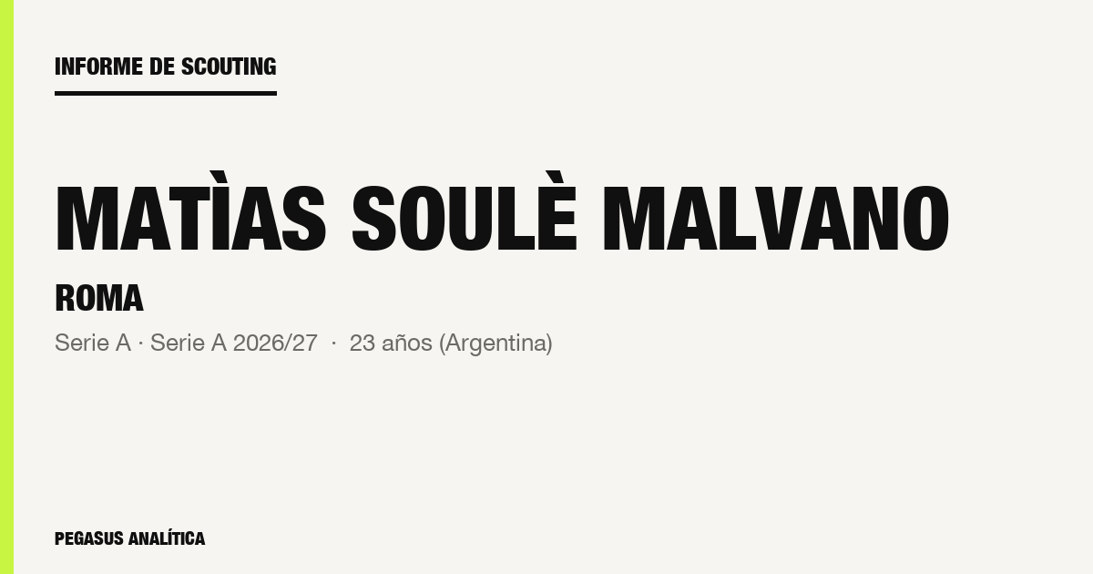 Informe de scouting: Matìas Soulè Malvano, según los datos